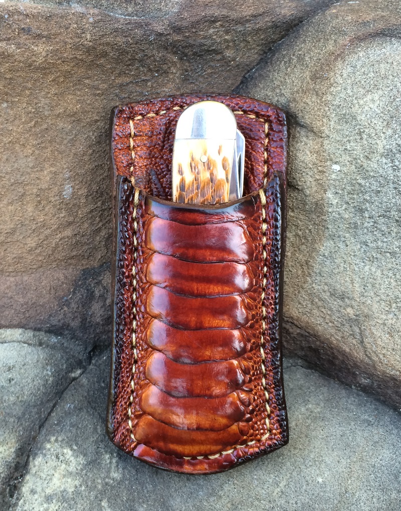 Exotic Case Trapper knife sheath Jackson LeatherWork, LLC