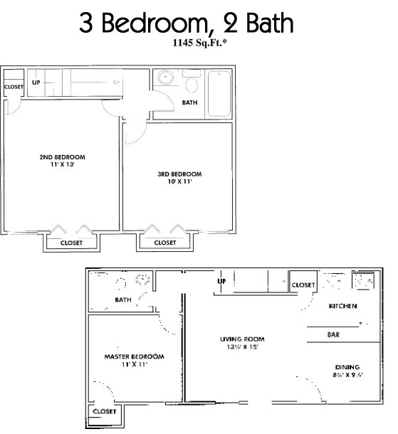 Cotton Creek Apartments 2 Bedroom Floorplan