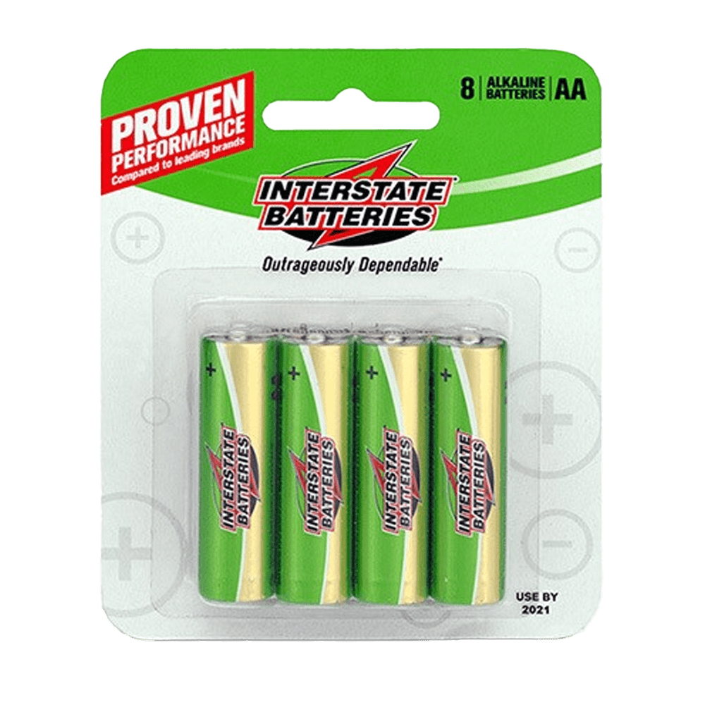 Interstate Batteries 1.5V Double AA Alkaline Battery, 8 Pack