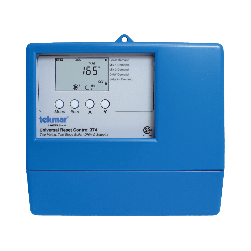 Tekmar 374 Universal Reset Control, Two Mixing, Two Stage Boiler, DHW