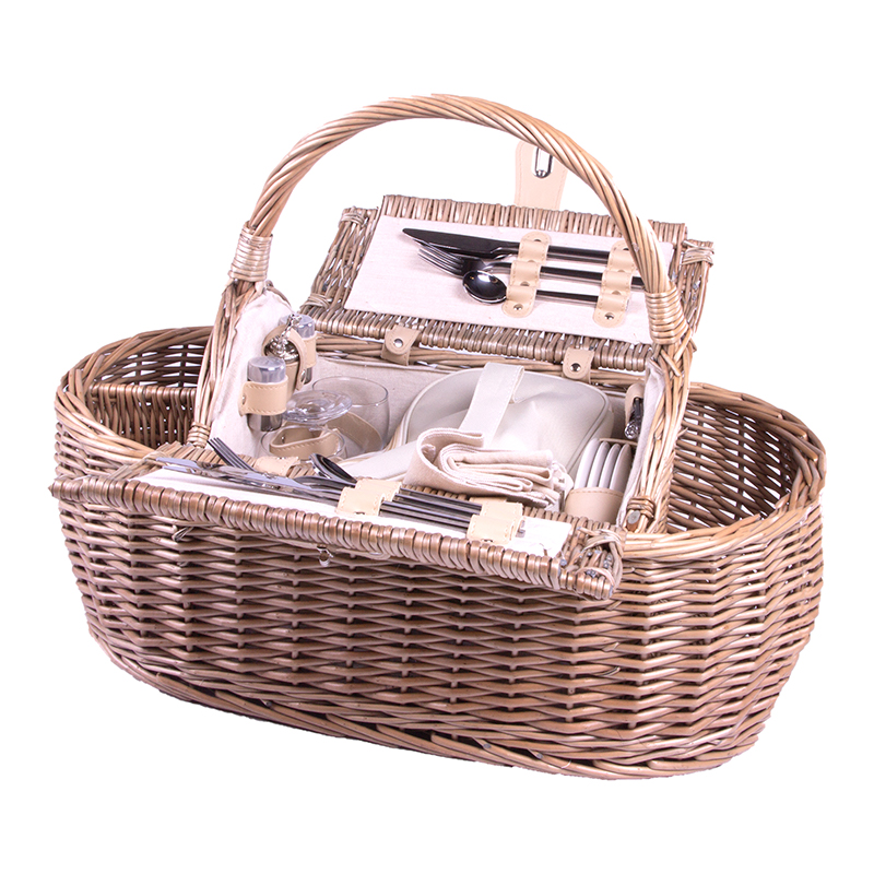 Windsor Deluxe 4 Person Fitted Picnic Jack Straws Baskets