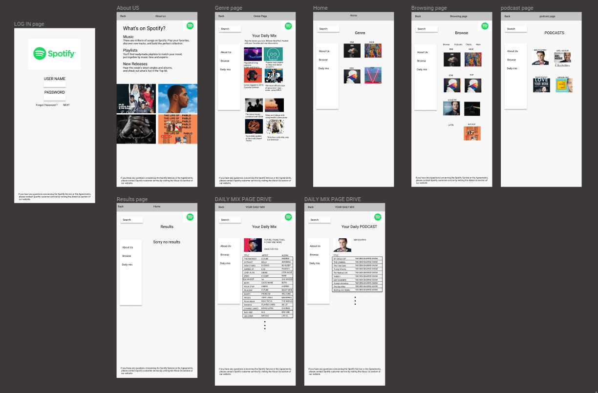 Spotify Mock Music Application