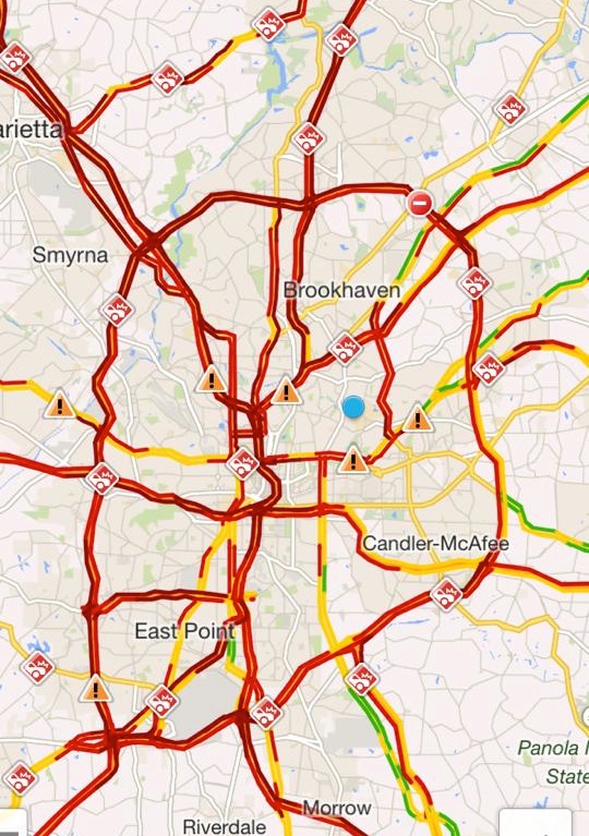 Atlanta Rush Hour Traffic Map Where And When Is The Worst Traffic In Atlanta? : R/Atlanta