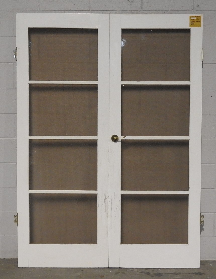 Wooden French Doors With Tinted Obscure Glass Unhung H2000mmxW1450mm