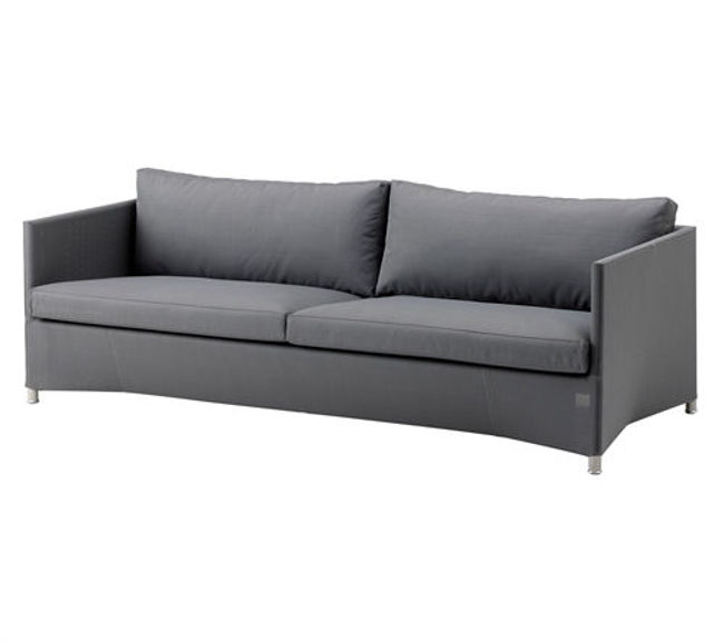 Caneline Outdoor Diamond 3pers. sofa Grey