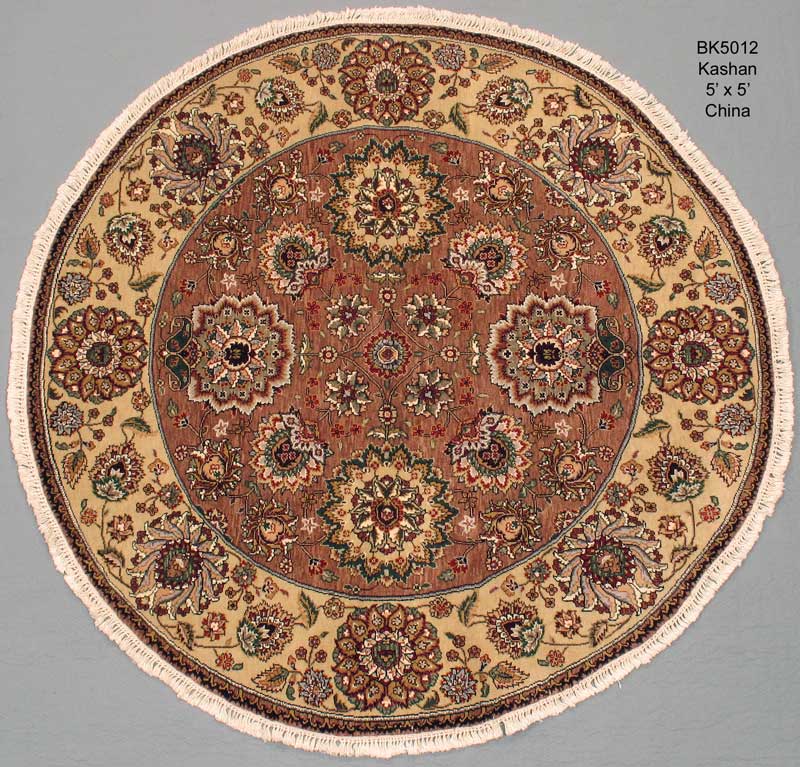 Kashan Round Wool Rug(5’ 0” x 5’ 0″ ) Jacobsen Oriental Rugs