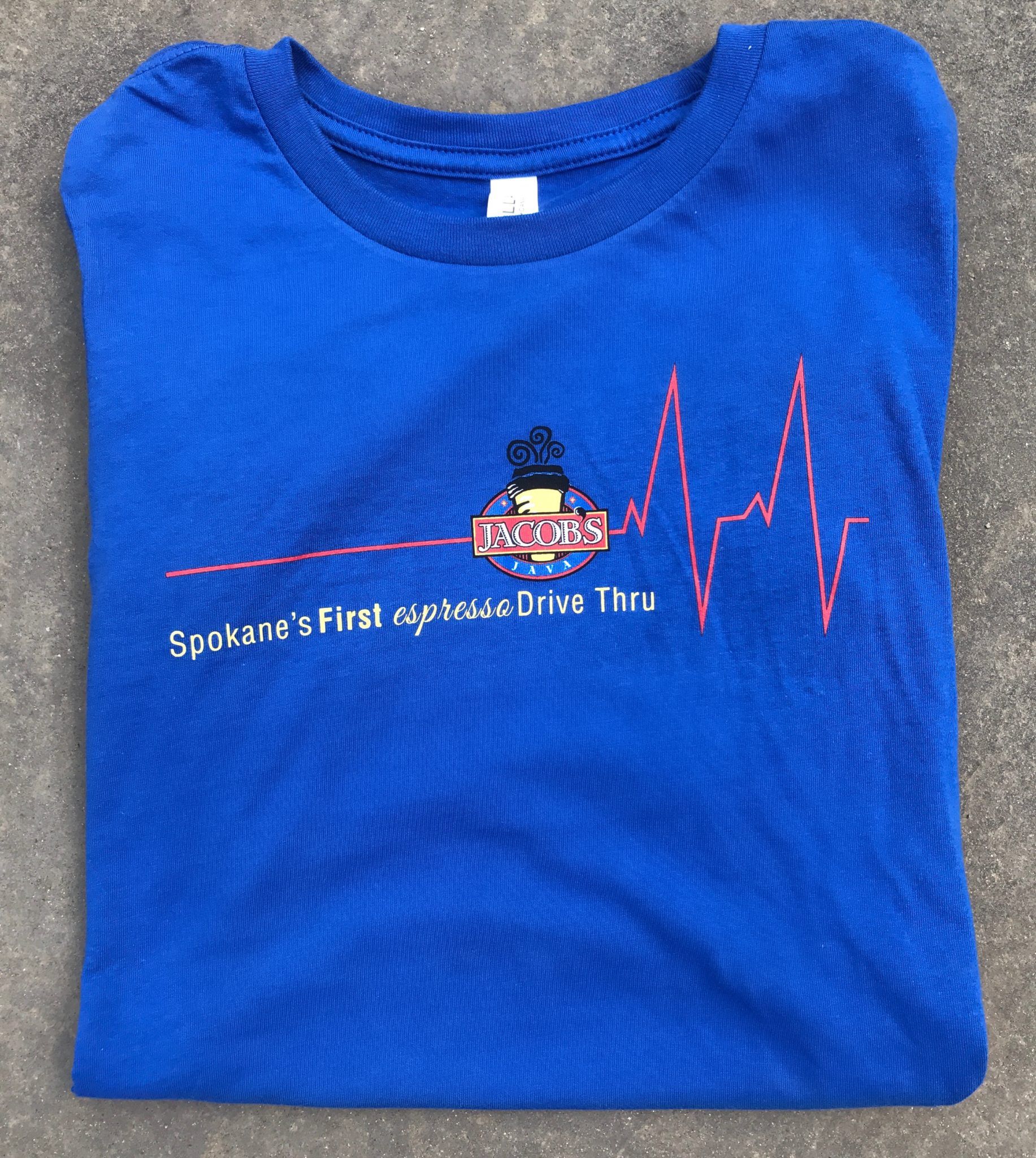 First Espresso Stand (Blue) Front Jacobs Java