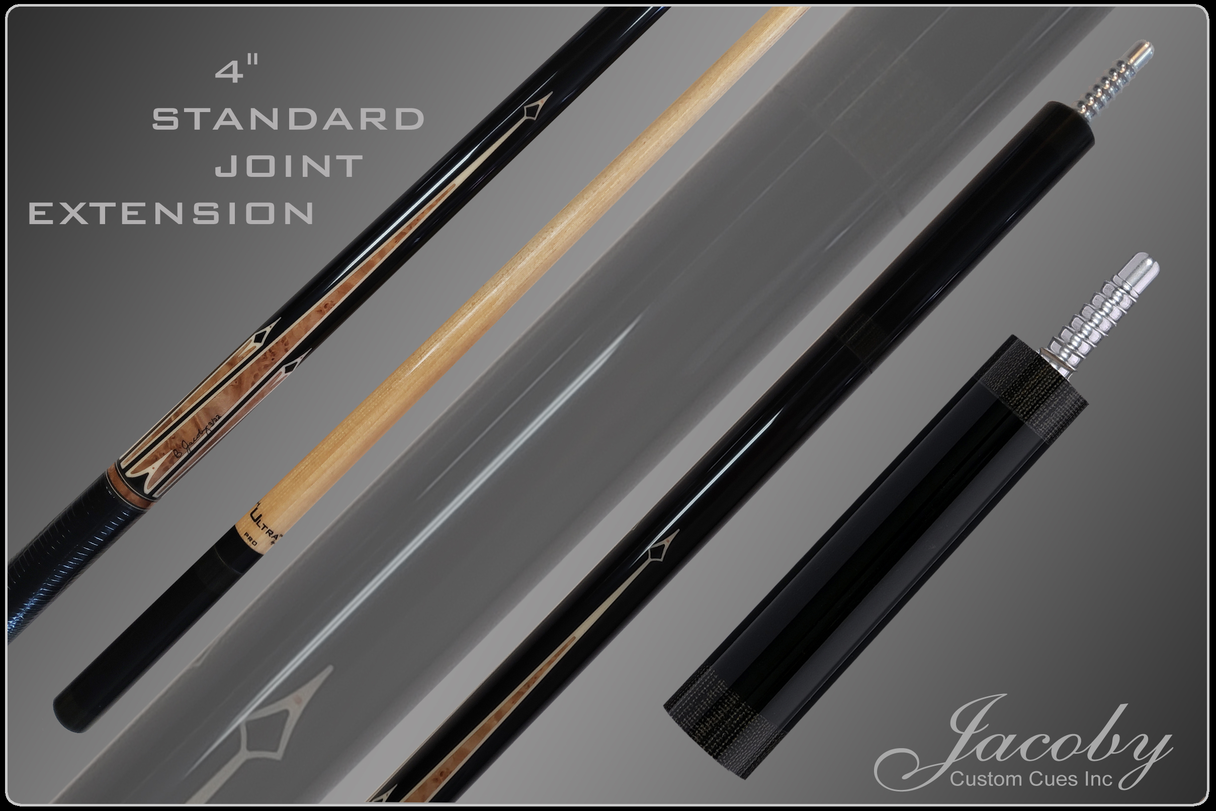 Jacoby Custom Cues 4 Inch Black Standard Joint Extension