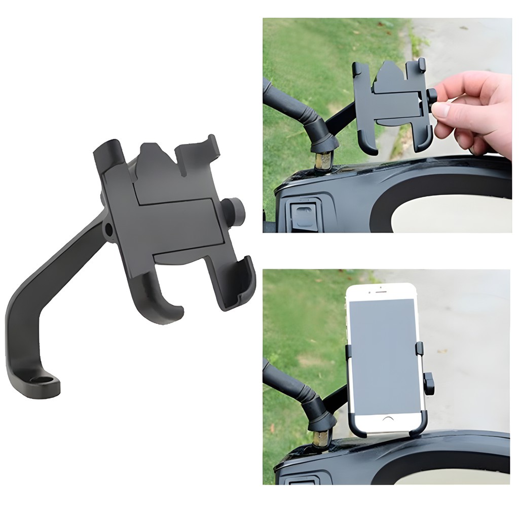 Holder HP Spion Motor Aluminium Phone Holder Motor di Spion Full