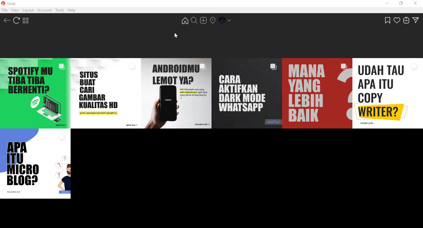 Cara Upload Multiple Foto di Instagram lewat PC