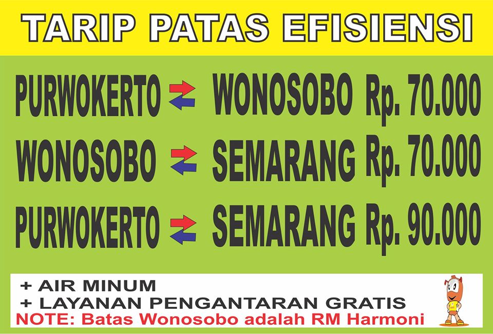 Jadwal dan Tarif Bus EFISIENSI Dari PURWOKERTO ke SEMARANG