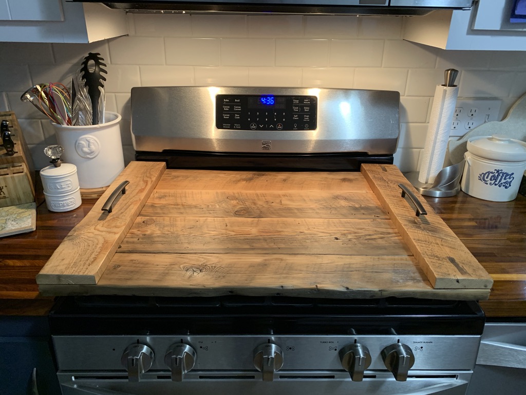 Reclaimed Barnwood Noodle Board/ Stove Cover Large Size 36" Wide