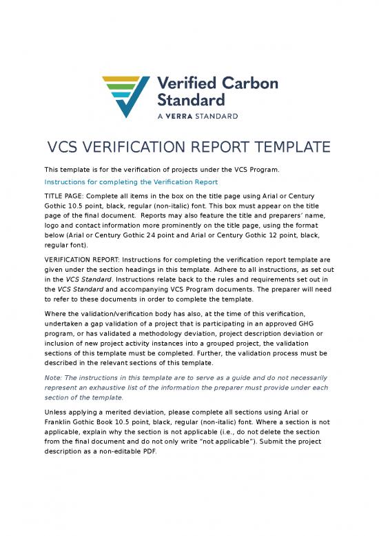Ms Word Report Templates Free Download 29226 Vcs Verification Report