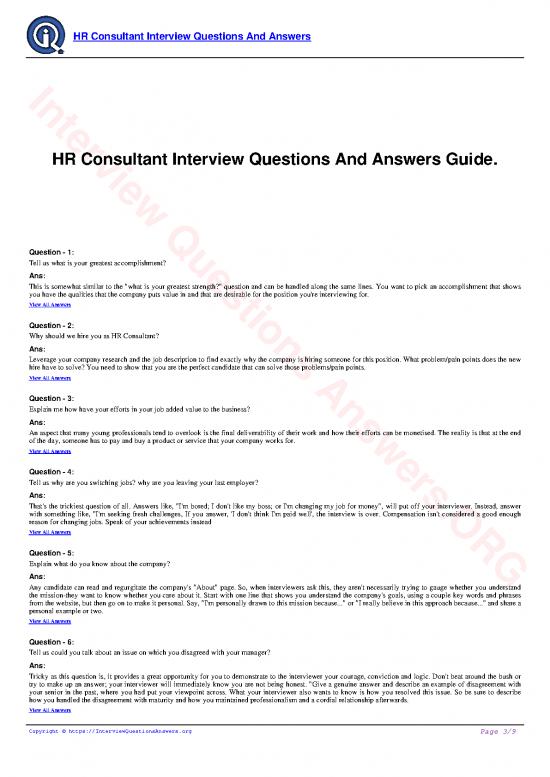 Pdf Job Interview 44901 2239 Hr Consultant Interview Questions