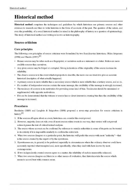 Historical Method Of Research Pdf 85608 Historical Method