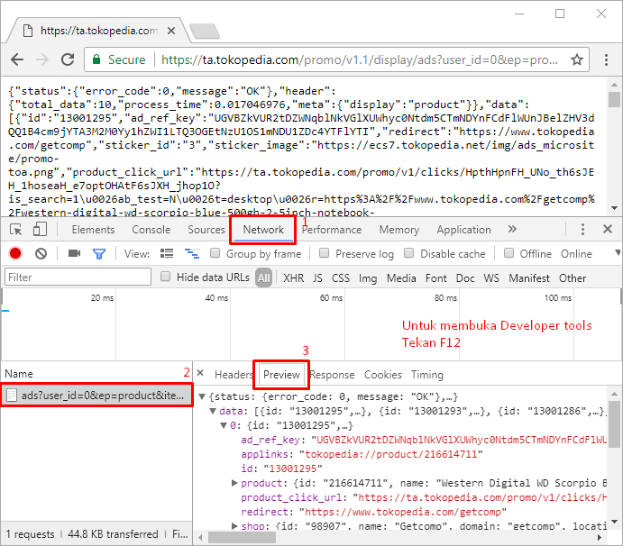 JSON Tree Pada Browser Google Chrome JagoDev