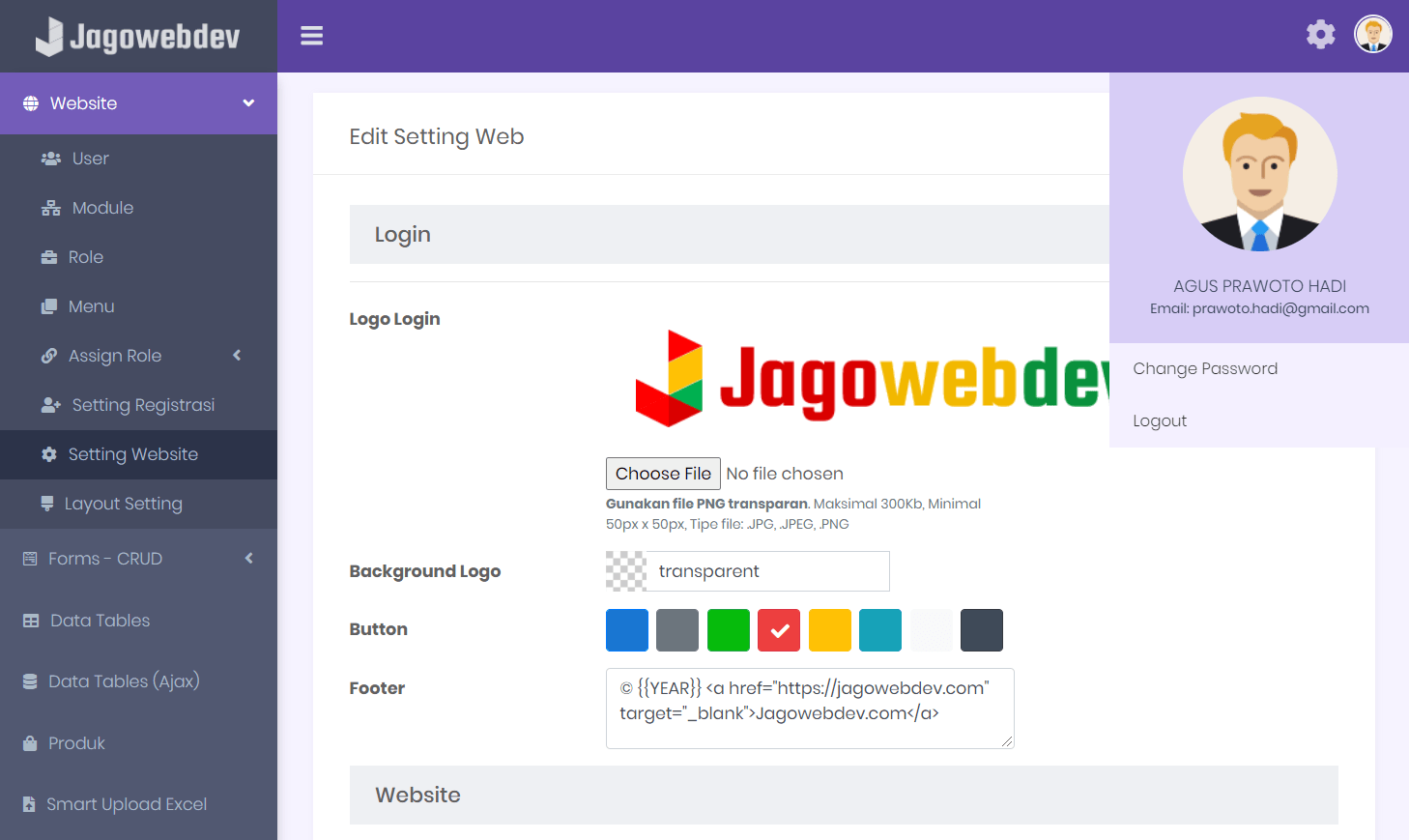 PHP Admin Template Dashboard | Jagowebdev