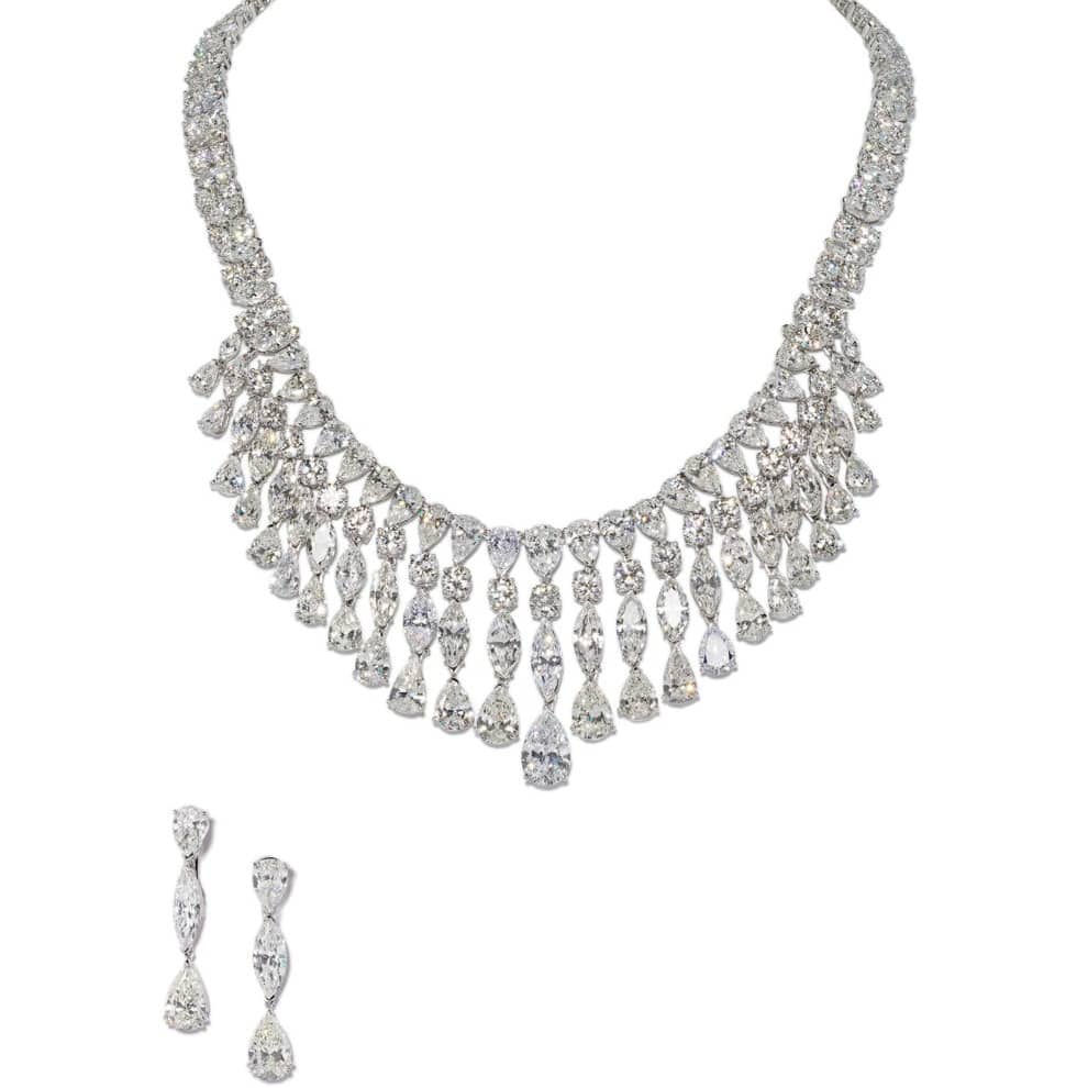 Diamond Necklace and Earrings Set Earrings and Necklace Set Jahan