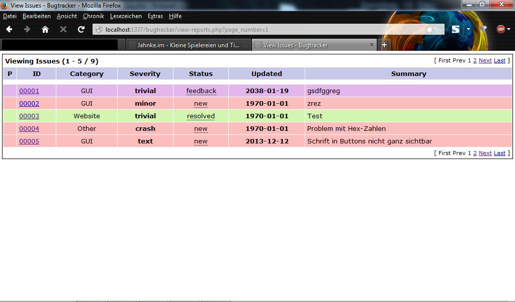 PHP Bugtracker Jahnke.im