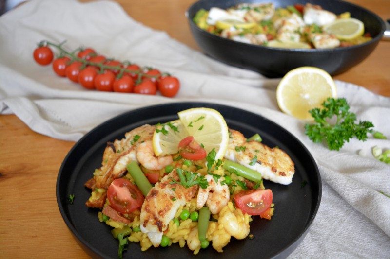 Recept Paella met Chorizo, Garnalen en Vis