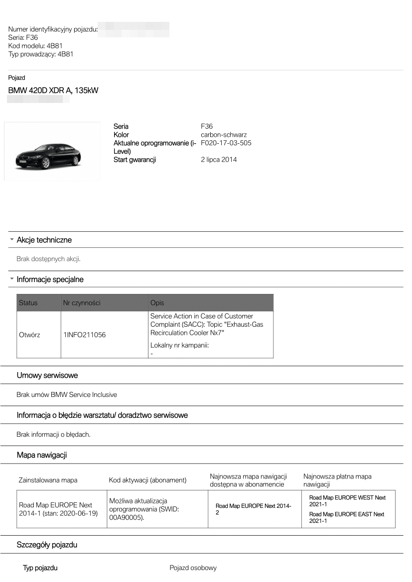 Przebieg po VIN BMW sprawdzenie samochodu