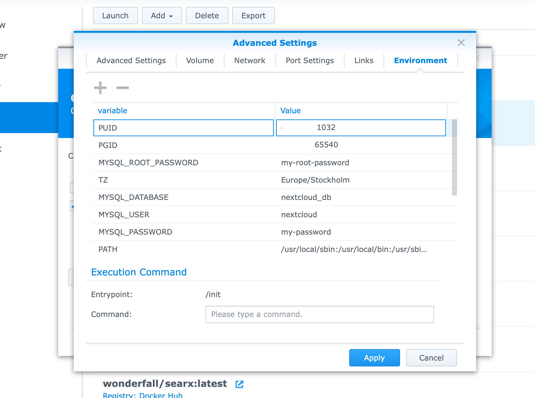 synologydockermariadbnextcloudinstall