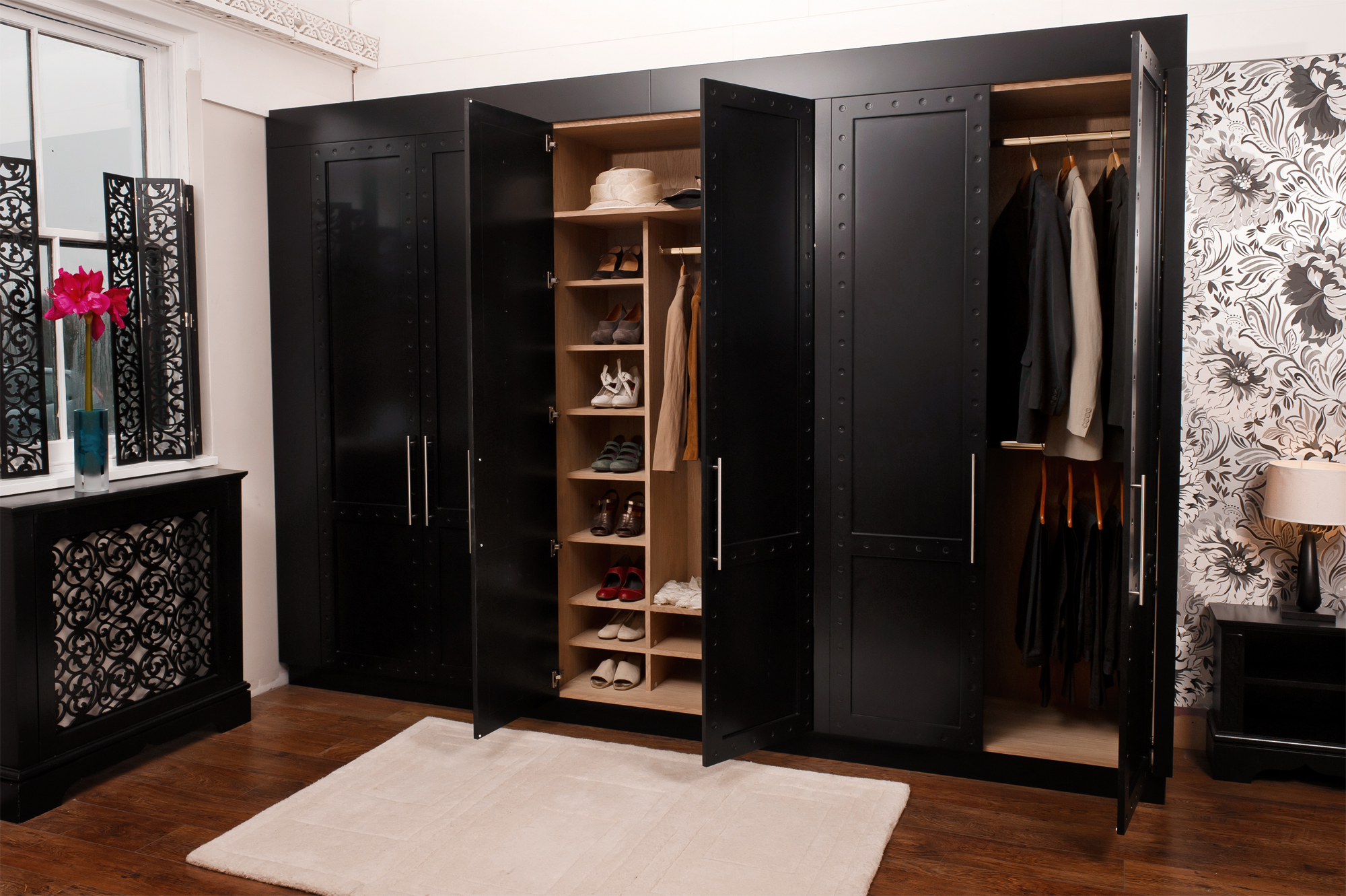 FUFU&GAGA Black 2Door Wardrobe Armoire With 1Drawers And, 56 OFF