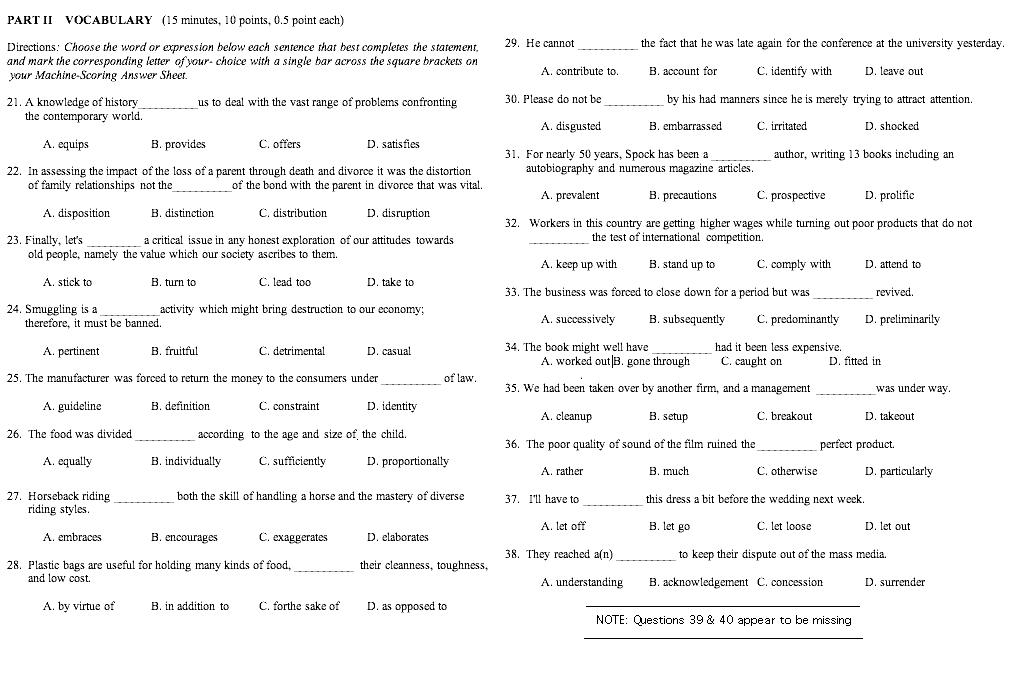 Appendix B of _Evaluating the construct validity of an EFL test for PhD