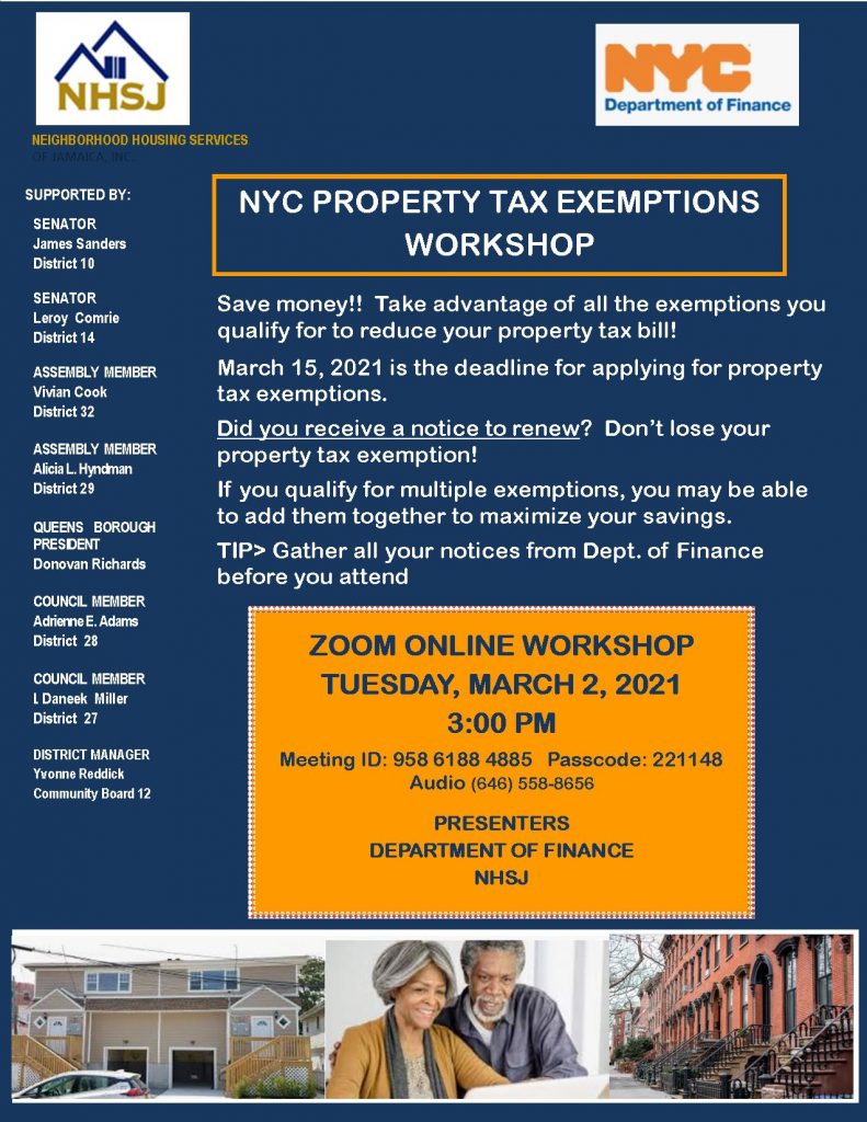 New York City Property Tax Exemptions Jamaica311