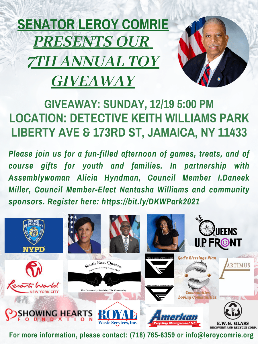 Leroy Ny Christmas Giveaway 2022 Senator Leroy Comrie's 7Th Annual Toy Giveaway – Jamaica311