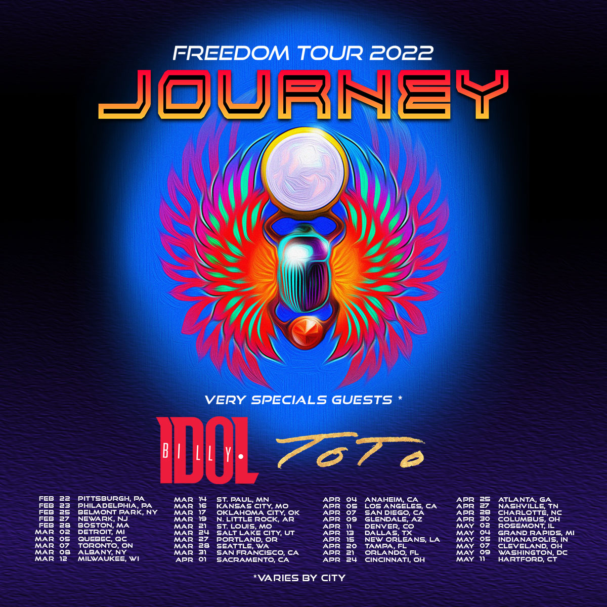 beach festival at the farm in april 2023 washington state Journey, Billy Idol and Toto Announce Freedom Tour 2022