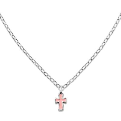 Petite Enamel Pink Cross Necklace James Avery
