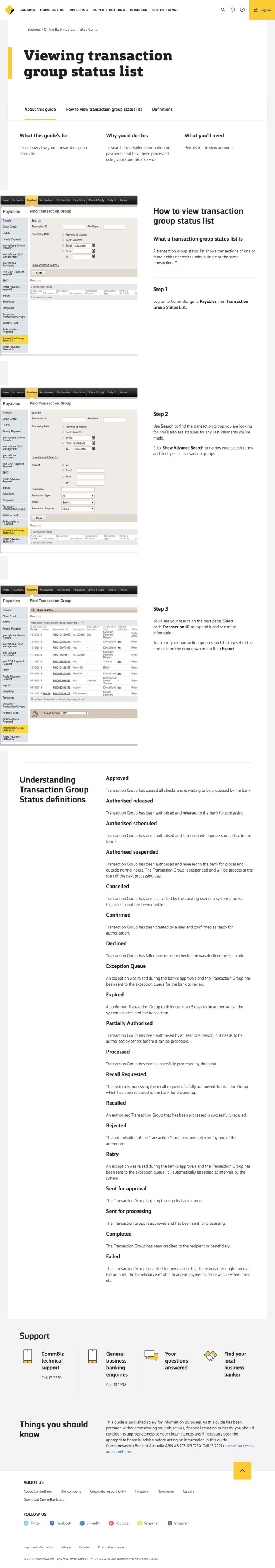 CommBank, View transaction groups, 2019 James Banham's