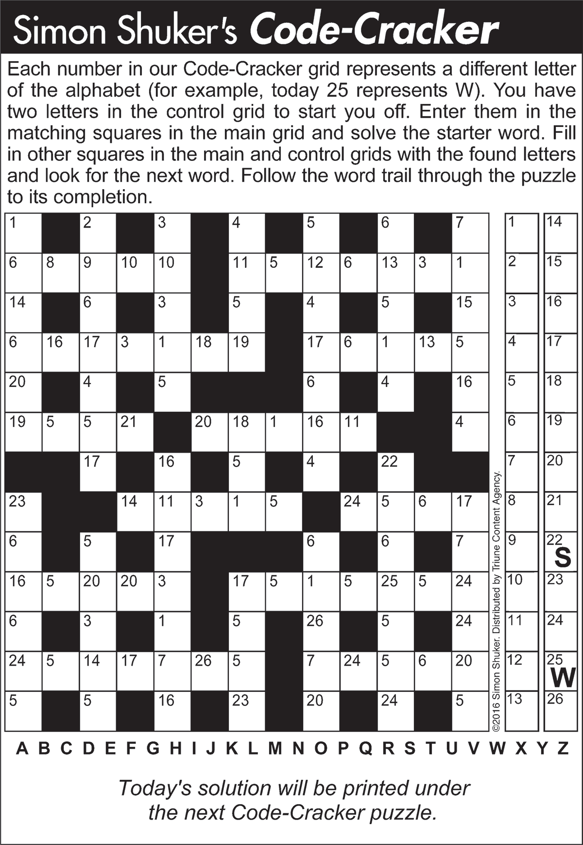 Code Cracker Puzzles Printable James Crossword Puzzles