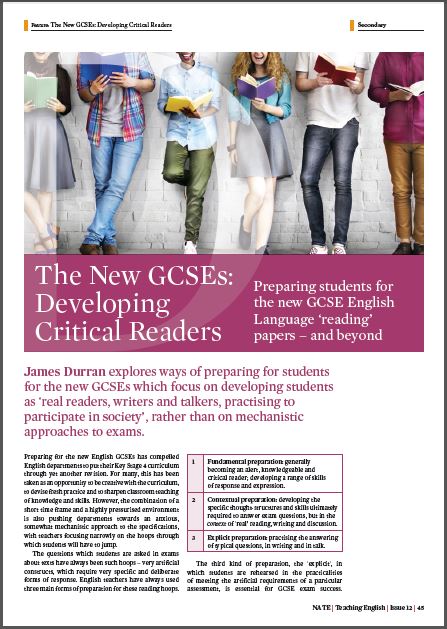 Developing critical readers preparing students for GCSE