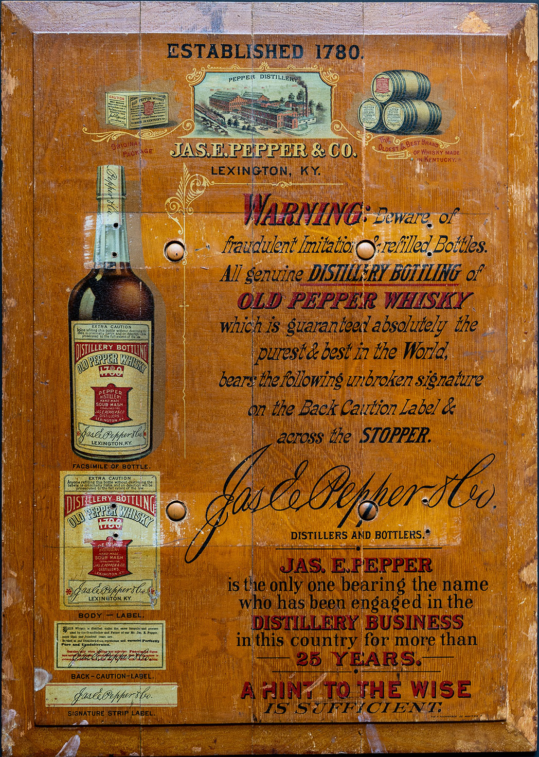 BottledinBond Act of 1897 James E. Pepper