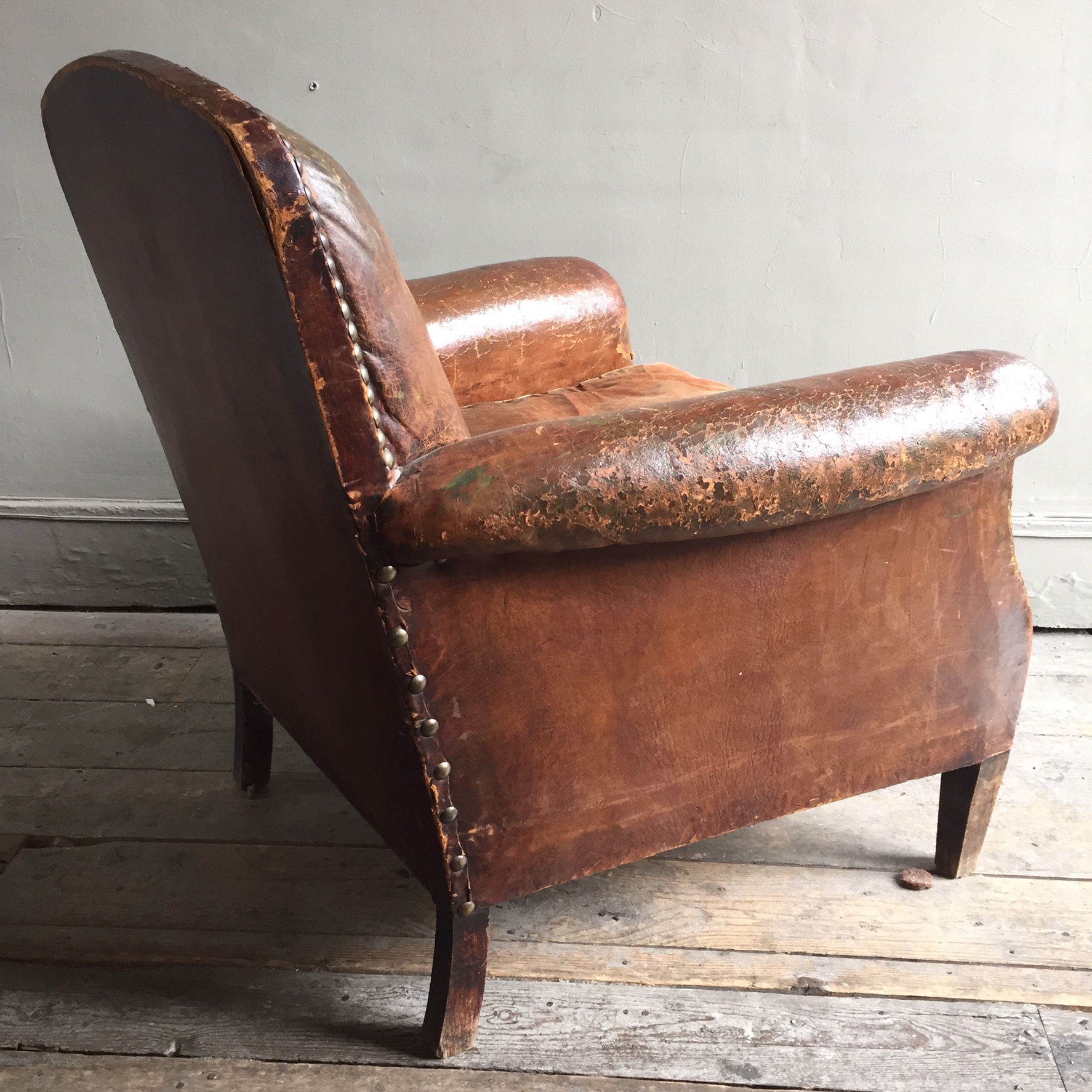 Studded Leather Armchair › James Iles Antiques