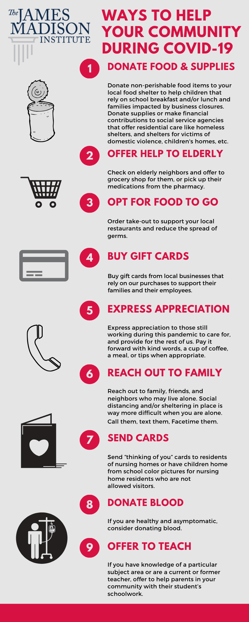 Ways to Help in Your Community Amidst COV19 James Madison Institute