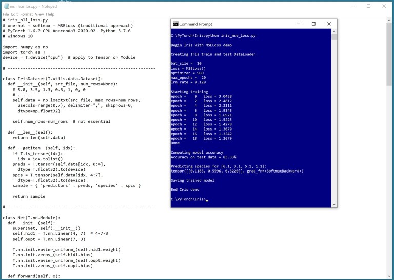 PyTorch MultiClass Classification Using the MSELoss() Function James