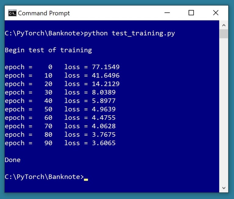Binary Classification Using PyTorch Training James D. McCaffrey