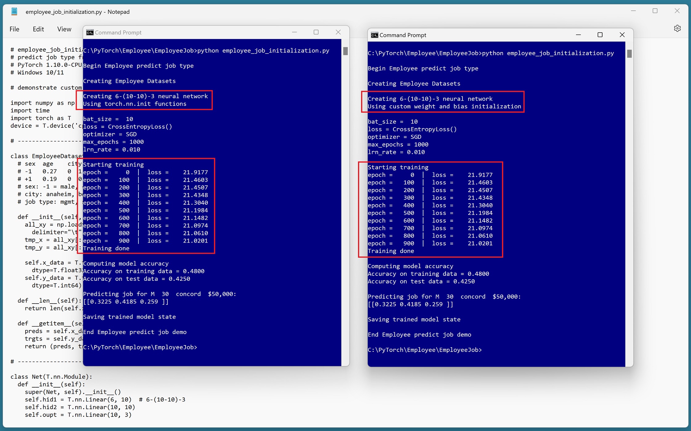PyTorch Custom Weight Initialization Example James D. McCaffrey