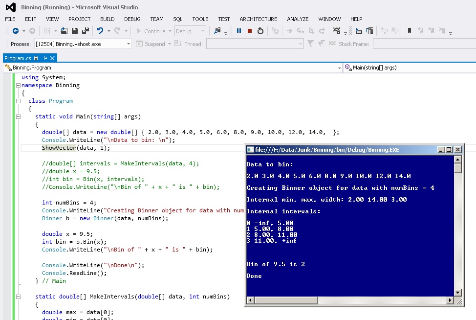 Equal Width Binning using C# | James D. McCaffrey