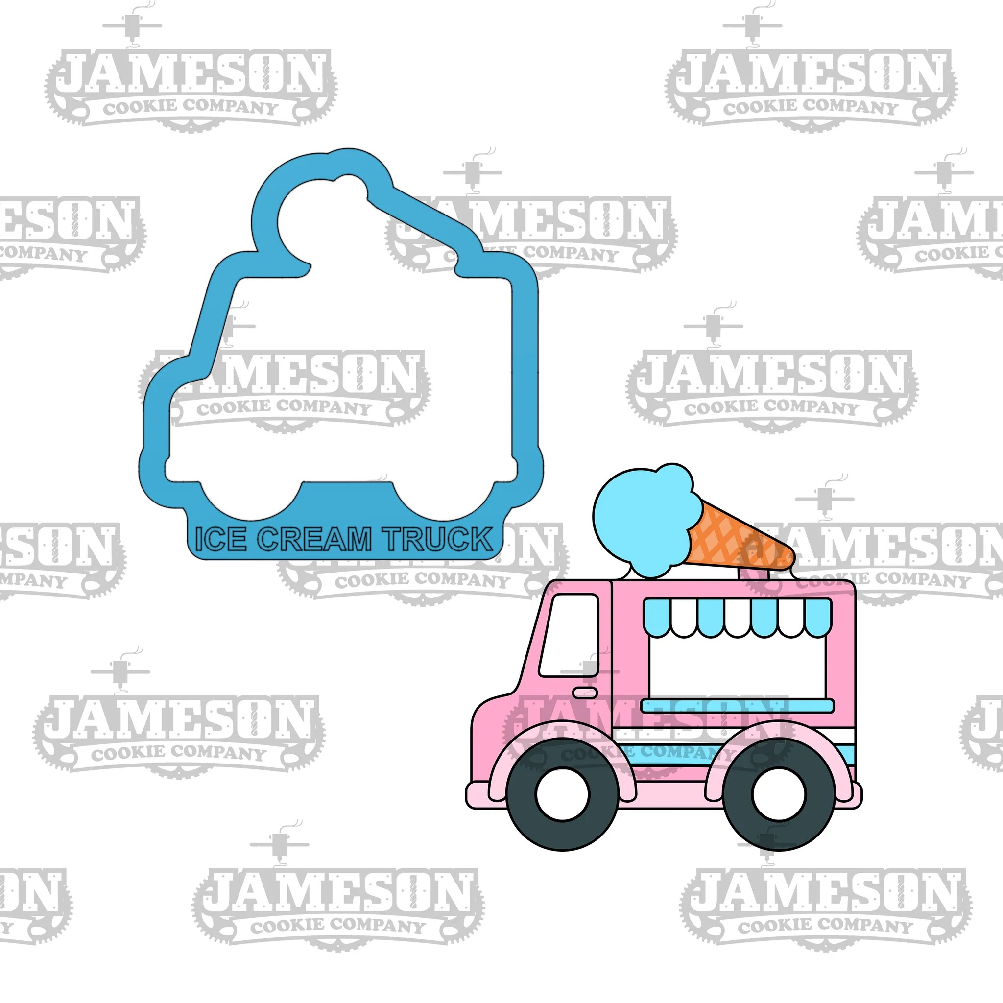 Ice Cream Truck Cookie Cutter Summer Time, Travel Themed Cookie Cutt