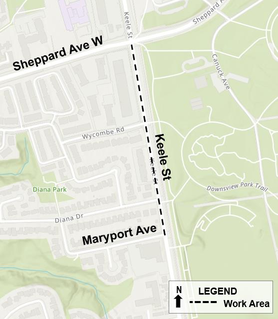 Notice Watermain Cleaning and Relining on Keele street from Sheppard