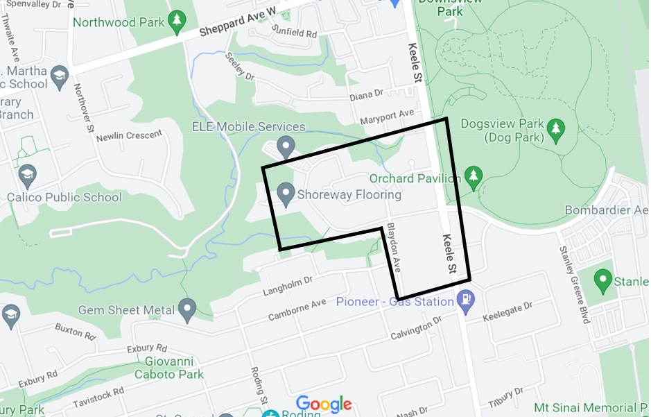 Notice Toronto Hydro Improvements on Keele Street, Denbigh Crescent
