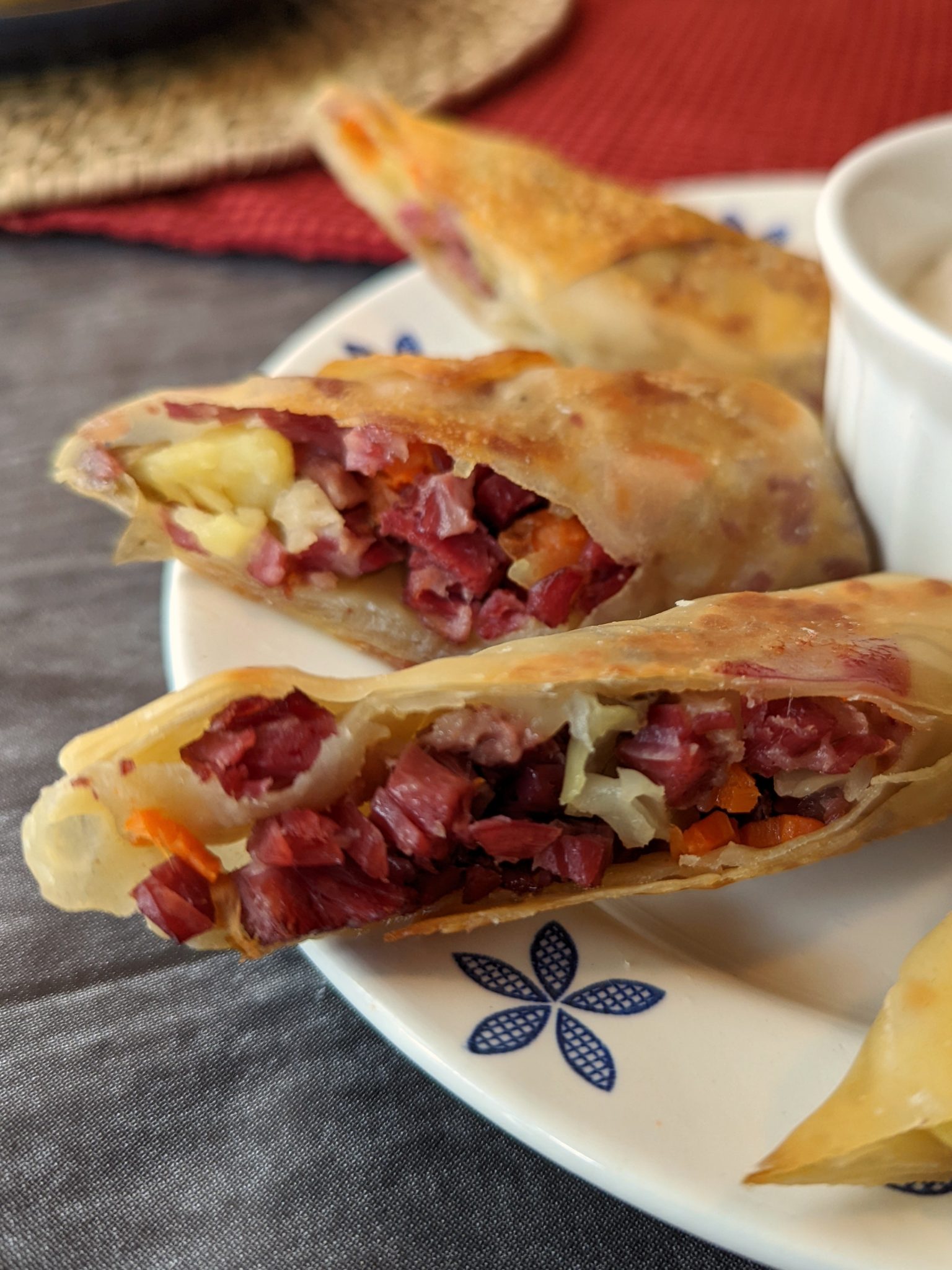 Easy Baked Corned Beef and Cabbage Egg Rolls