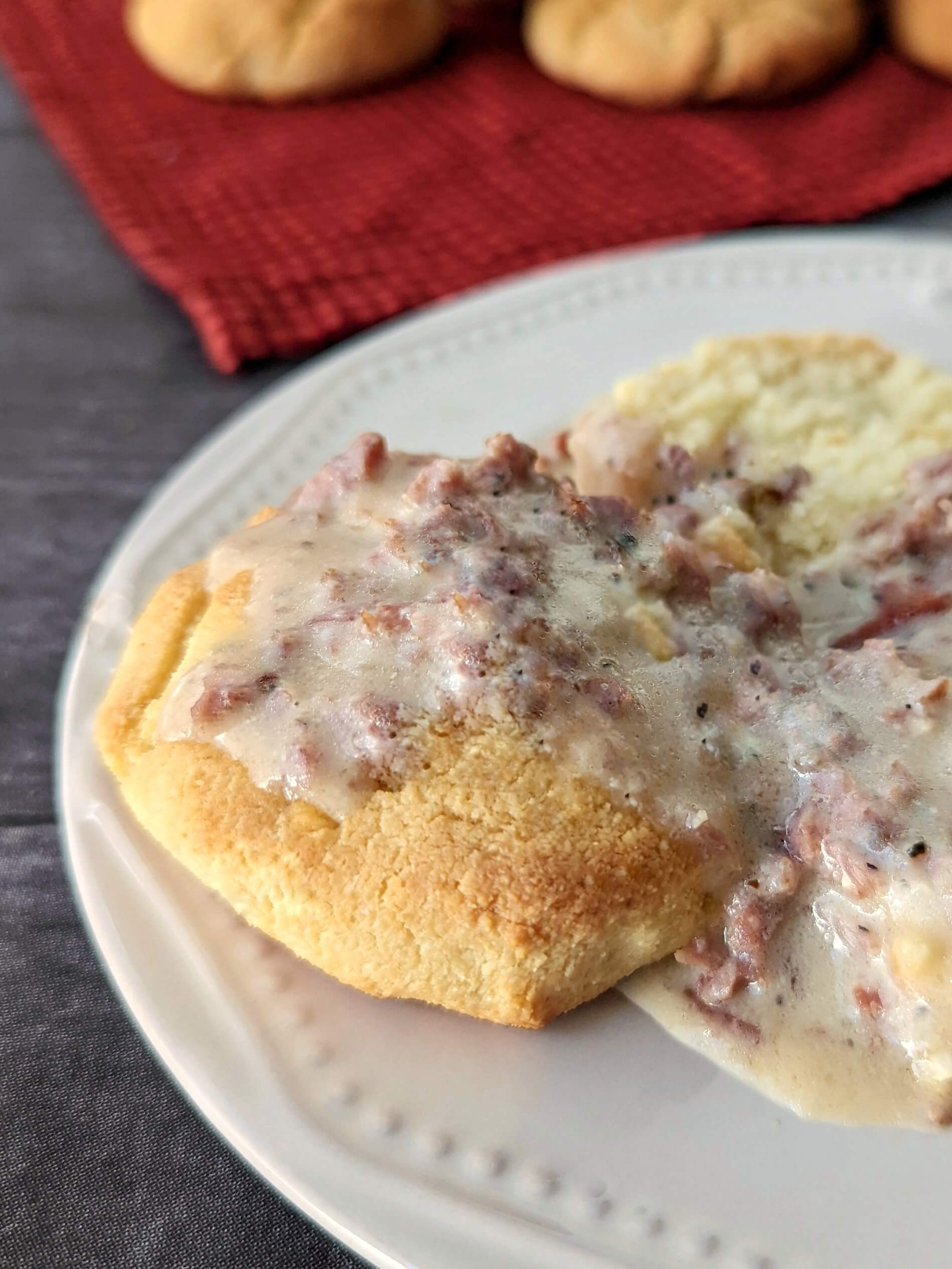 The Best Keto Biscuits and Gravy Recipe (6 Net Carbs)