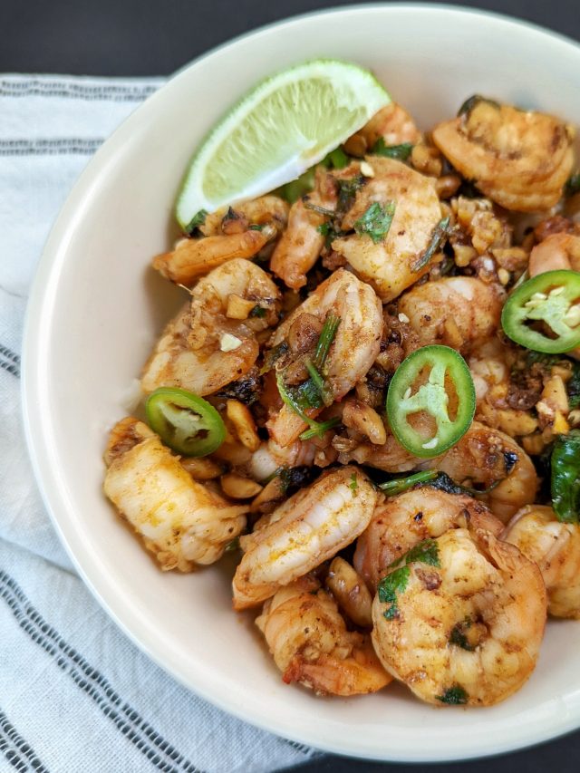 Pan Seared Shrimp with Peanut and Lime Jamil Ghar