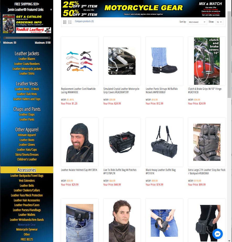 Motorcycle Gear ⋆ Jamin Leather® Catalog