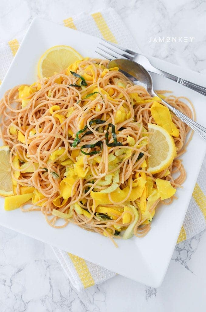 Lemon and Garlic Pasta with Squash Recipe JaMonkey